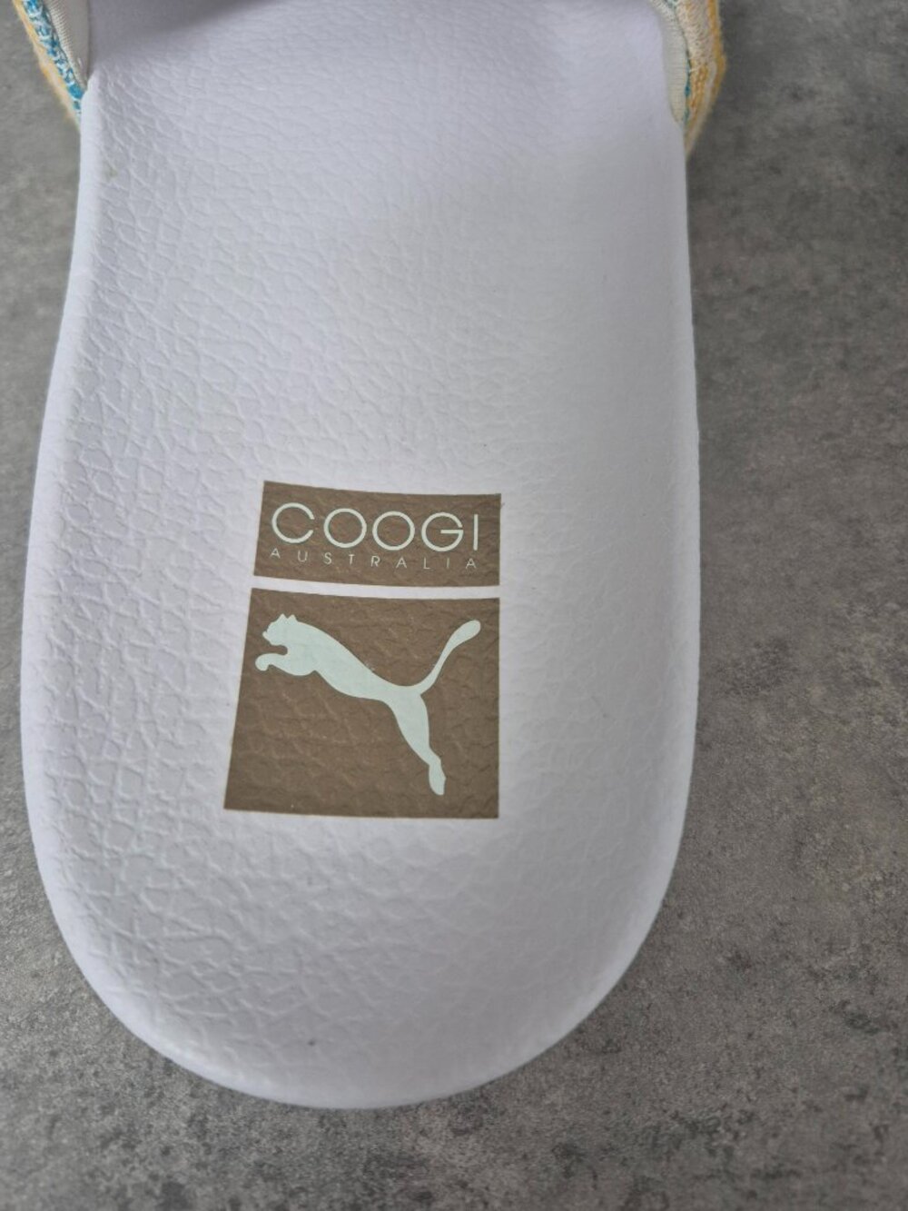 Coogi x Puma Leadcat Slide White with Multi Coloured Vintage Pattern Size 9 - Picture 5 of 8
